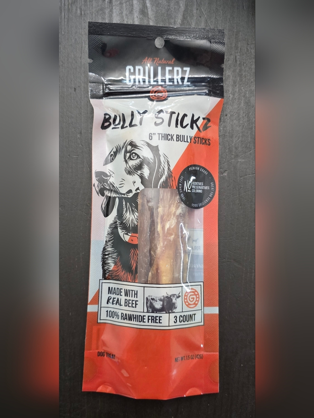 Grillerz Bully Sticks 6 Inch 3 Count Thick All Natural Dog Chews